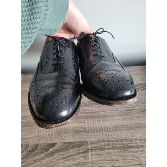 Johnson & Murphy Optima Leather Black Lace Up Dress Mens 11 D Dress Shoes - Picture 6 of 8